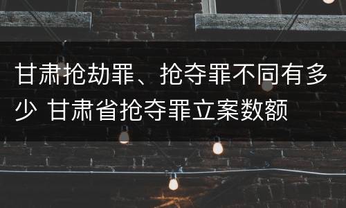 甘肃抢劫罪、抢夺罪不同有多少 甘肃省抢夺罪立案数额