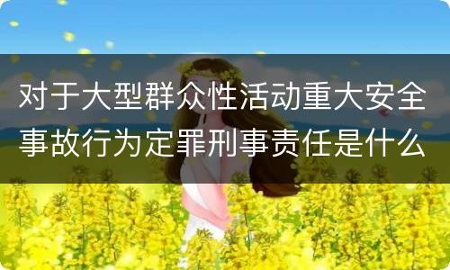 对于大型群众性活动重大安全事故行为定罪刑事责任是什么样