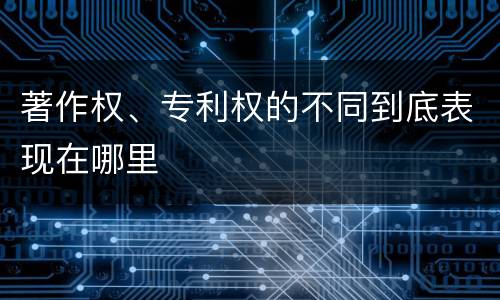 著作权、专利权的不同到底表现在哪里