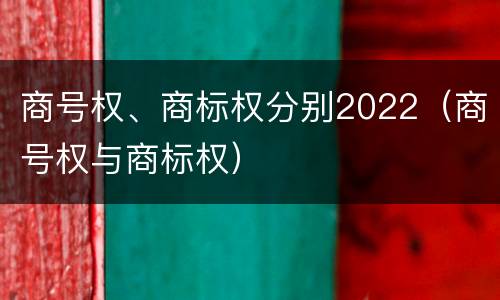 商号权、商标权分别2022（商号权与商标权）