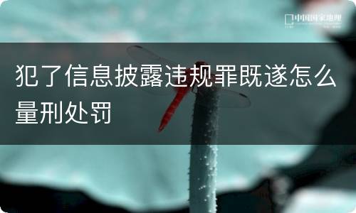 犯了信息披露违规罪既遂怎么量刑处罚