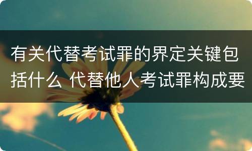 有关代替考试罪的界定关键包括什么 代替他人考试罪构成要件有何规定