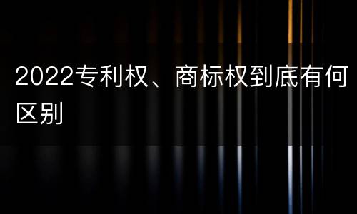 2022专利权、商标权到底有何区别