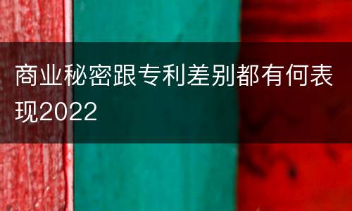 商业秘密跟专利差别都有何表现2022