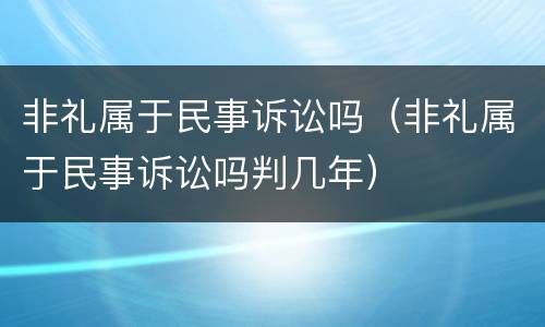 非礼属于民事诉讼吗（非礼属于民事诉讼吗判几年）