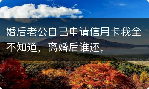 婚后老公自己申请信用卡我全不知道，离婚后谁还，