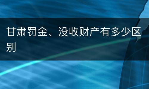 甘肃罚金、没收财产有多少区别