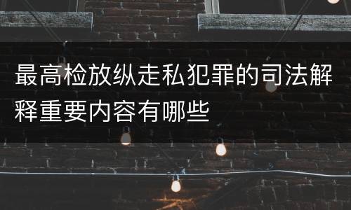 最高检放纵走私犯罪的司法解释重要内容有哪些