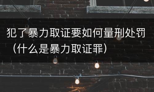 犯了暴力取证要如何量刑处罚（什么是暴力取证罪）