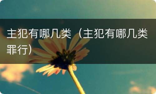 主犯有哪几类（主犯有哪几类罪行）