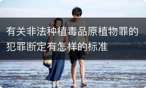 有关非法种植毒品原植物罪的犯罪断定有怎样的标准