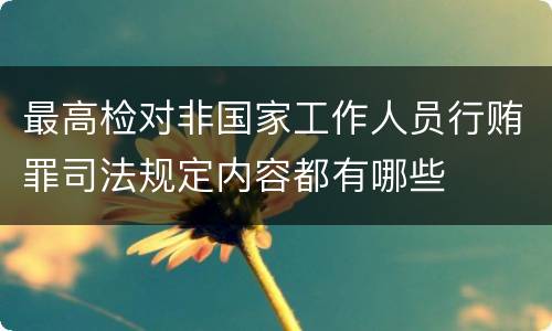 最高检对非国家工作人员行贿罪司法规定内容都有哪些