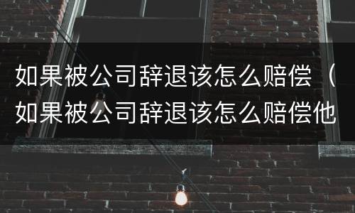 如果被公司辞退该怎么赔偿（如果被公司辞退该怎么赔偿他）
