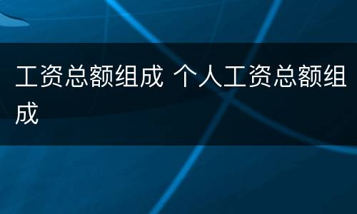 工资总额组成 个人工资总额组成