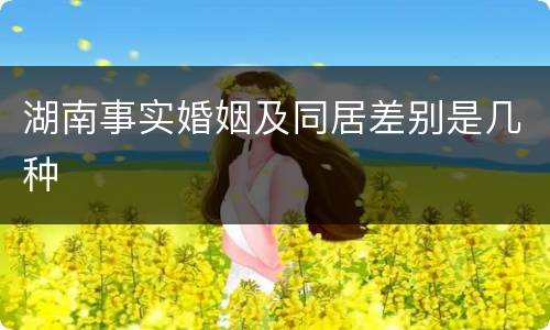 湖南事实婚姻及同居差别是几种