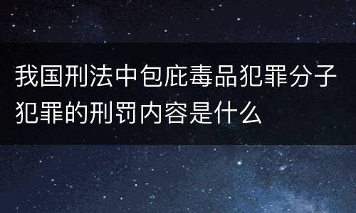 我国刑法中包庇毒品犯罪分子犯罪的刑罚内容是什么
