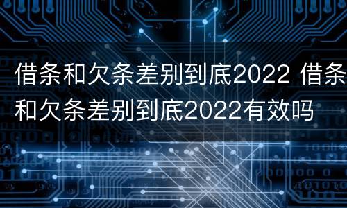 借条和欠条差别到底2022 借条和欠条差别到底2022有效吗
