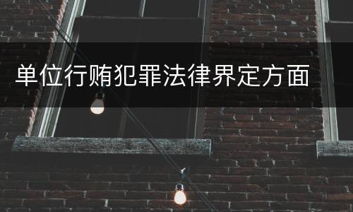 单位行贿犯罪法律界定方面
