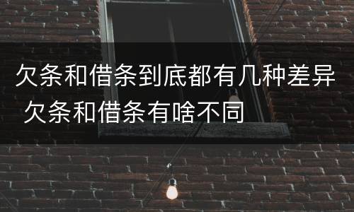 欠条和借条到底都有几种差异 欠条和借条有啥不同