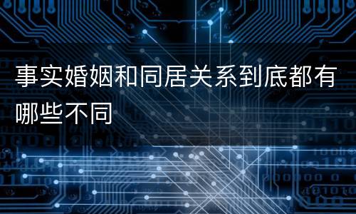 事实婚姻和同居关系到底都有哪些不同