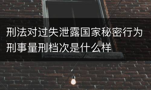 刑法对过失泄露国家秘密行为刑事量刑档次是什么样