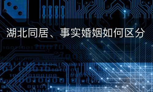 湖北同居、事实婚姻如何区分
