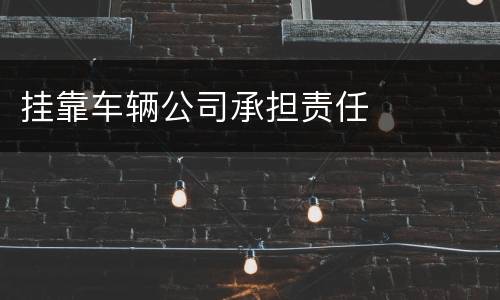 挂靠车辆公司承担责任