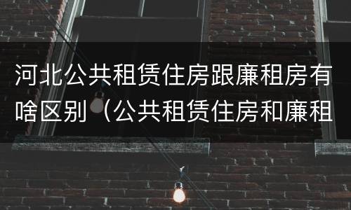 河北公共租赁住房跟廉租房有啥区别（公共租赁住房和廉租房的区别）