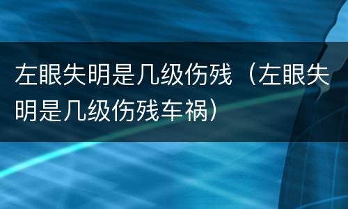 左眼失明是几级伤残（左眼失明是几级伤残车祸）
