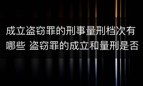 成立盗窃罪的刑事量刑档次有哪些 盗窃罪的成立和量刑是否需要犯罪行为人对数额具有认识