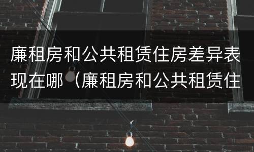 廉租房和公共租赁住房差异表现在哪（廉租房和公共租赁住房差异表现在哪里）