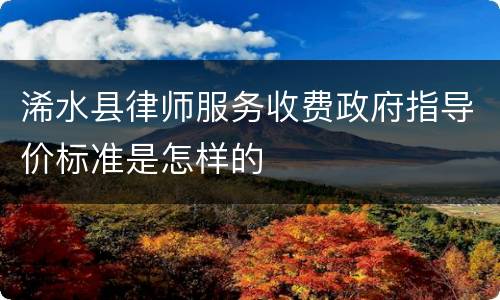 浠水县律师服务收费政府指导价标准是怎样的