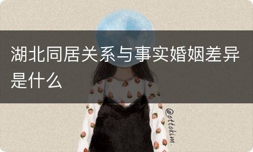 湖北同居关系与事实婚姻差异是什么