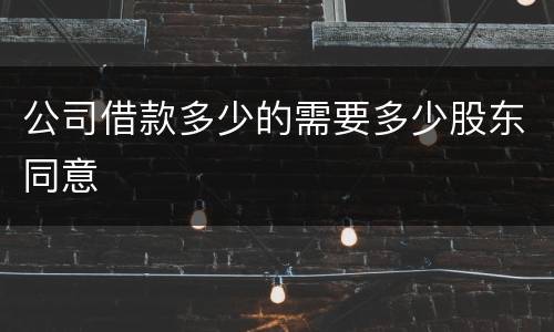 公司借款多少的需要多少股东同意