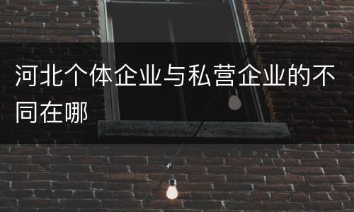 河北个体企业与私营企业的不同在哪
