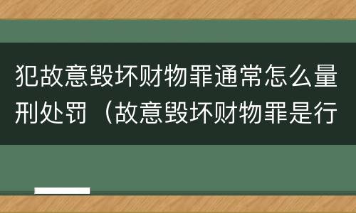 犯故意毁坏财物罪通常怎么量刑处罚（故意毁坏财物罪是行为犯吗）