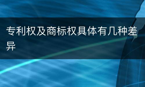 专利权及商标权具体有几种差异