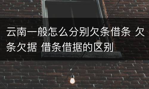 云南一般怎么分别欠条借条 欠条欠据 借条借据的区别