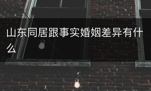山东同居跟事实婚姻差异有什么