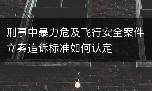 刑事中暴力危及飞行安全案件立案追诉标准如何认定