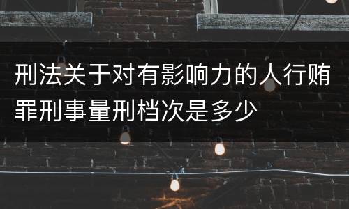刑法关于对有影响力的人行贿罪刑事量刑档次是多少