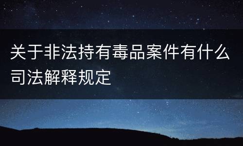 关于非法持有毒品案件有什么司法解释规定