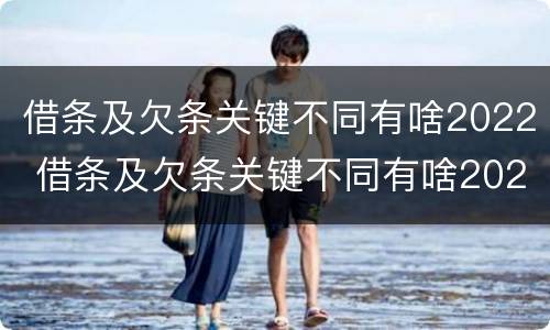 借条及欠条关键不同有啥2022 借条及欠条关键不同有啥2022法律规定
