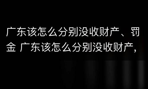 广东该怎么分别没收财产、罚金 广东该怎么分别没收财产,罚金呢