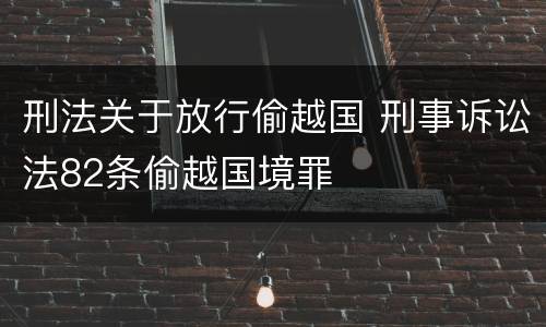 刑法关于放行偷越国 刑事诉讼法82条偷越国境罪