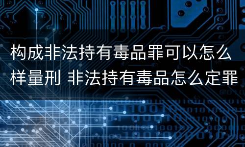 构成非法持有毒品罪可以怎么样量刑 非法持有毒品怎么定罪