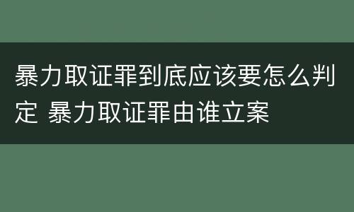 暴力取证罪到底应该要怎么判定 暴力取证罪由谁立案