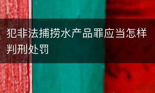 犯非法捕捞水产品罪应当怎样判刑处罚