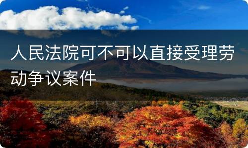 人民法院可不可以直接受理劳动争议案件