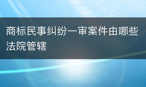 商标民事纠纷一审案件由哪些法院管辖